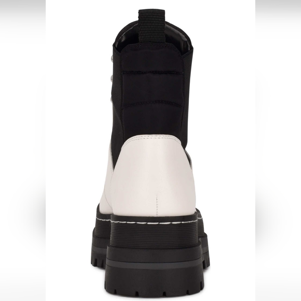 Marc Fisher Plune Lace-Up Lug Sole Leather Moto Bootie MARC FISHER LTD #457 - Picture 6 of 6